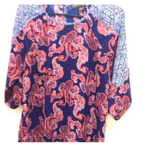 Forever 21 plus size 3/4 sleeve paisley top
